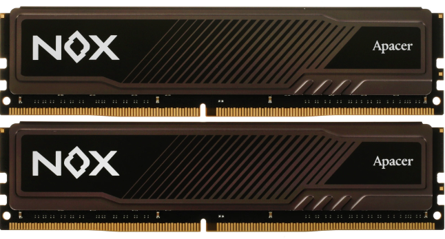 Память DIMM DDR4 32GB (PC4-28800, 3600MHz) Apacer NOX (2шт x 16ГБ, CL 18-22-22-38, 1.35В, SR x8) AH4U32G36C25YMBAA-2