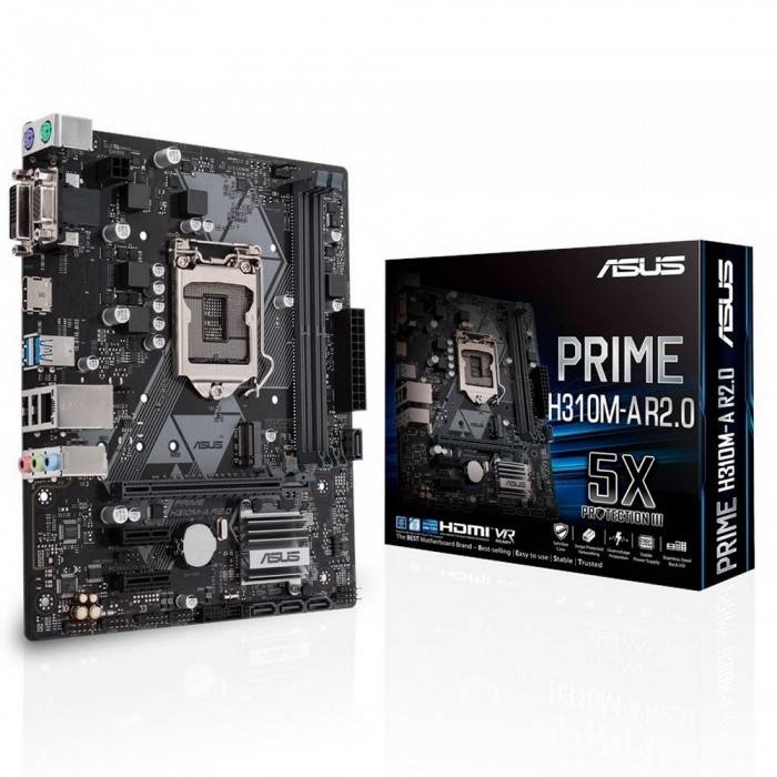 Уцененный товар Материнская плата ASUS PRIME H310M-A R2.0 Retail (Intel, H310C, S - 1151-2, mATX